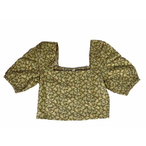 BP Crop Top Size Small Floral Print Smocked - Picture 1 of 11